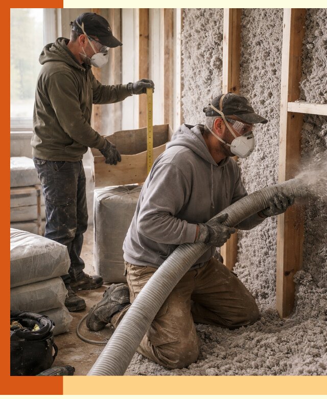 Утепление таунхауса эковатой в Добрянке для максимально теплых стен