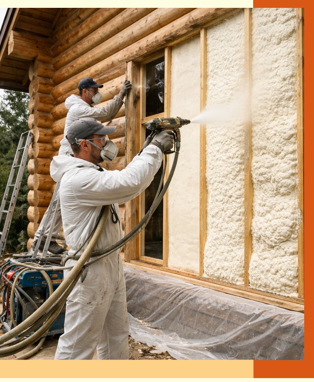 Утепление деревянного дома ППУ в Добрянке от 4243 руб/м2 | ТепломастерДбр — под ключ