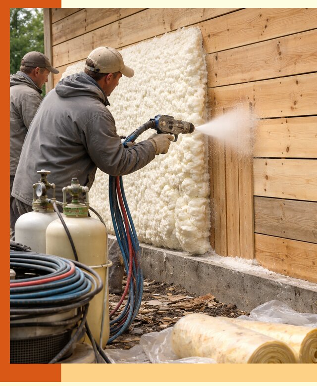 Утепление деревянного дома пенополиуретаном в Добрянке