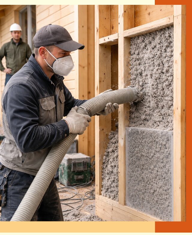 Утепление дома из бруса эковатой в Добрянке от 1869 руб/м2 | ТепломастерДбр