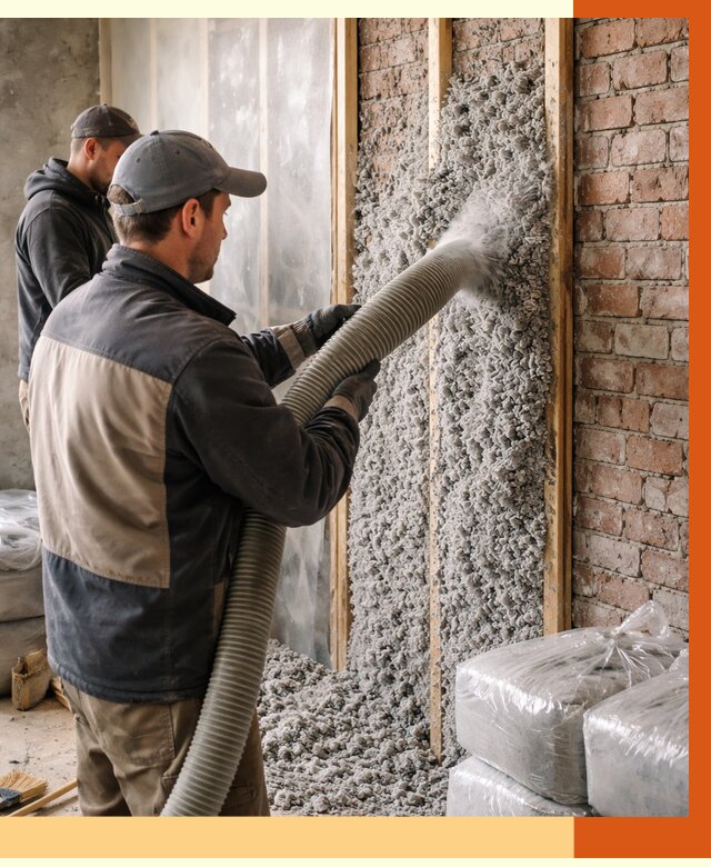 Утепление кирпичного дома эковатой в Добрянке от 2374 руб./м² | ТепломастерДбр