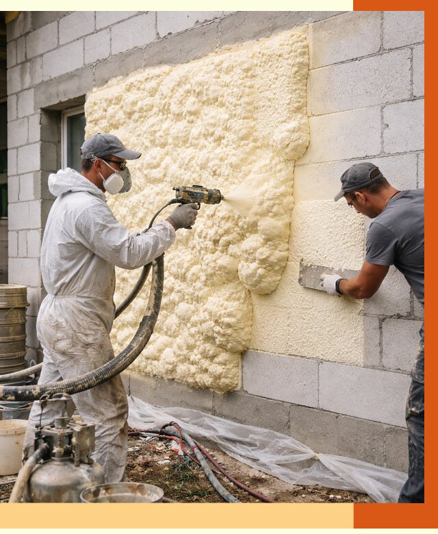 Утепление дома из газобетона ППУ в Добрянке от 4849 руб./м² под ключ | ТепломастерДбр