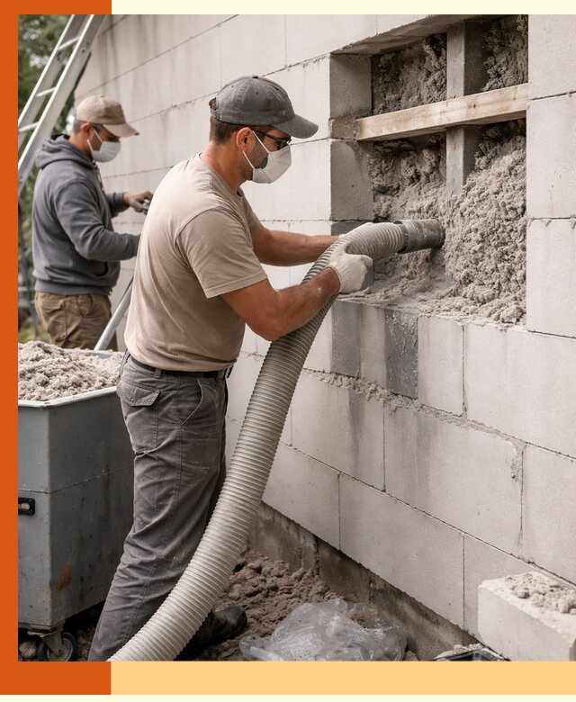 Утепление дома из газобетона эковатой в Добрянке