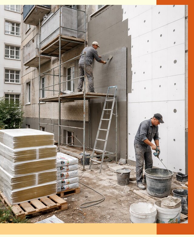 Утепление квартиры снаружи в Добрянке от 6213 руб/м2 под ключ | ТепломастерДбр