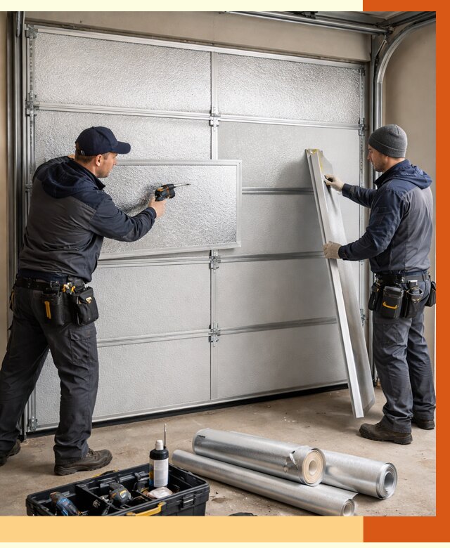 Утепление гаражных ворот в Добрянке от 7930 руб/м2 — надежно и быстро | ТепломастерДбр