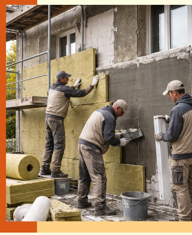 Утепление фасада зданий и домов в Добрянке