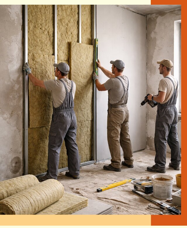 Утепление стен изнутри в Добрянке от 2273 руб/м² под ключ | ТепломастерДбр