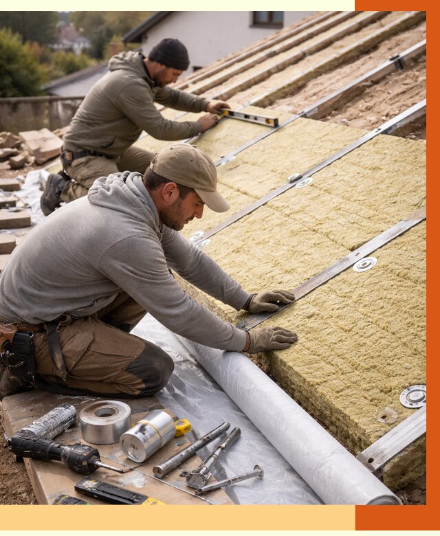 Утепление крыши снаружи в Добрянке под ключ от 1212 руб./м2 | ТепломастерДбр