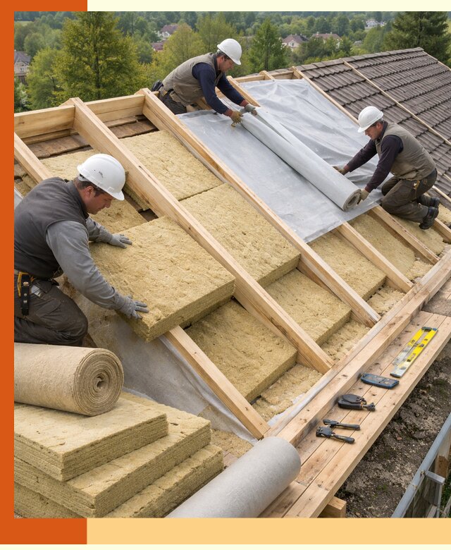 Утепление скатной крыши в Добрянке качественно и надёжно