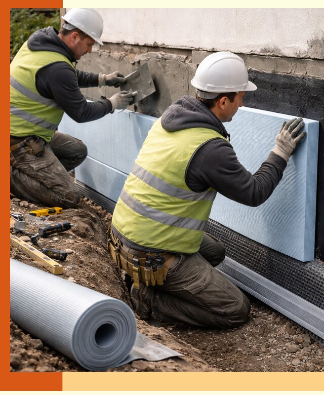 Утепление фундамента снаружи в Добрянке — профессиональная теплоизоляция