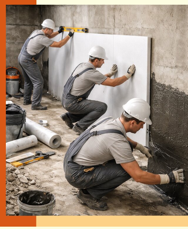 Утепление фундамента изнутри профессионально в Добрянке