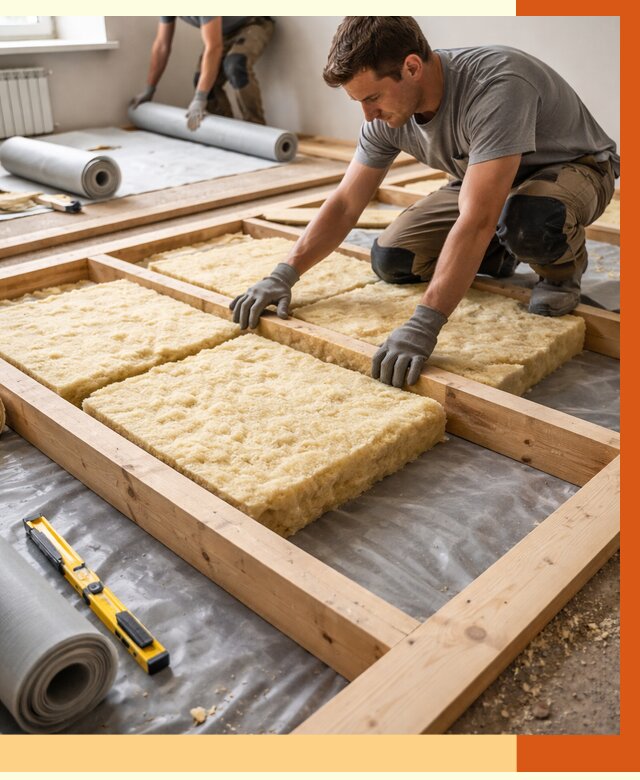 Утепление деревянного пола в Добрянке от 1515 руб./м2 под ключ | ТепломастерДбр