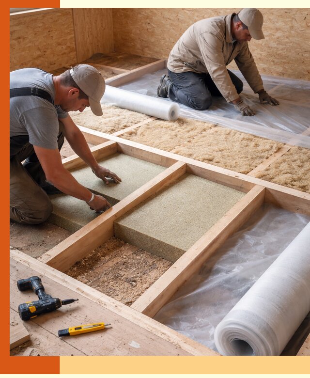 Профессиональное утепление деревянного пола в Добрянке