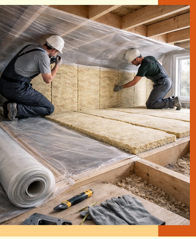 Утепление перекрытий в Добрянке от 2879 руб/м2 — утепление межэтажных и чердачных | ТепломастерДбр