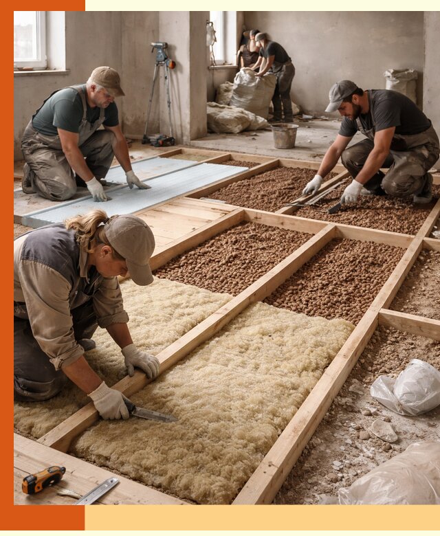 Утепление перекрытий жилых и промышленных зданий в Добрянке