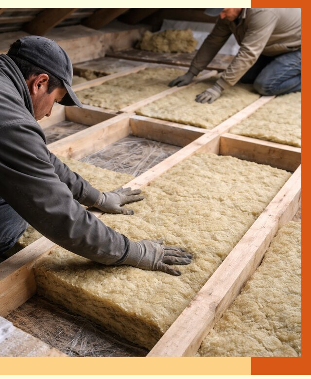 Утепление чердака минватой в Добрянке от 3536 руб/м2 под ключ | ТепломастерДбр