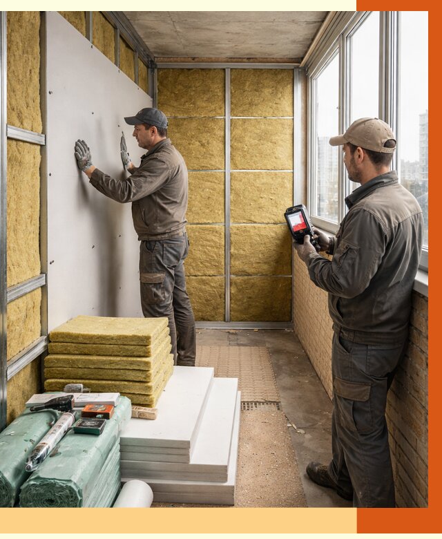 Утепление балкона в Добрянке от 4546 руб. под ключ | ТепломастерДбр