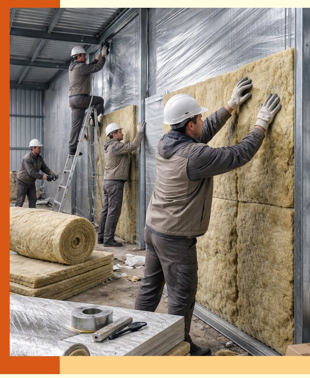 Утепление металлического склада в Добрянке: теплоизоляция и герметизация