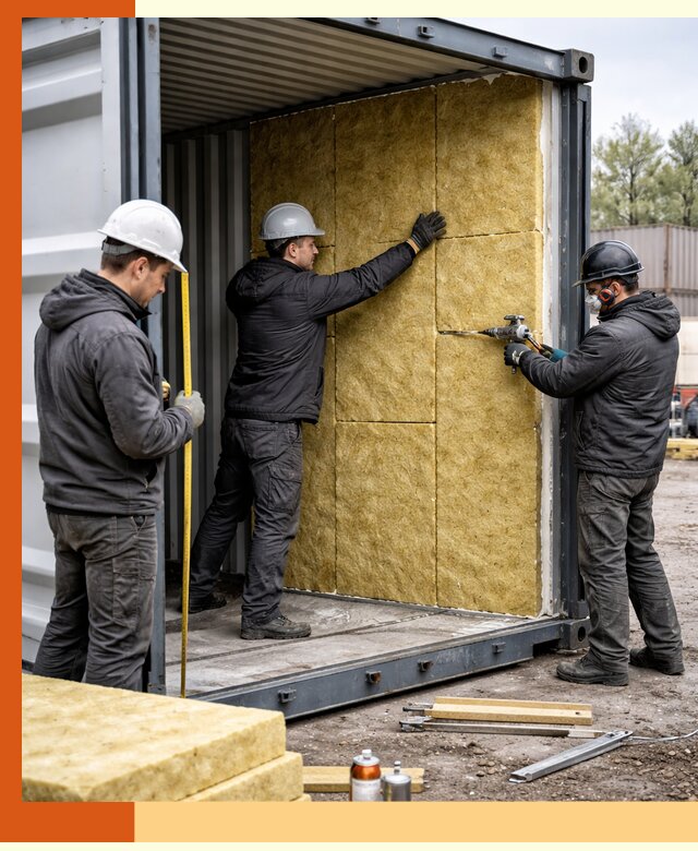 Утепление морского контейнера в Добрянке: надежная теплоизоляция и защита