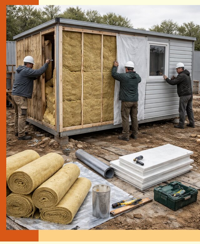 Утепление строительной бытовки под ключ в Добрянке для любых условий
