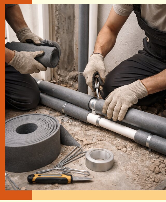 Утепление труб водоснабжения в Добрянке — монтаж и защита сети