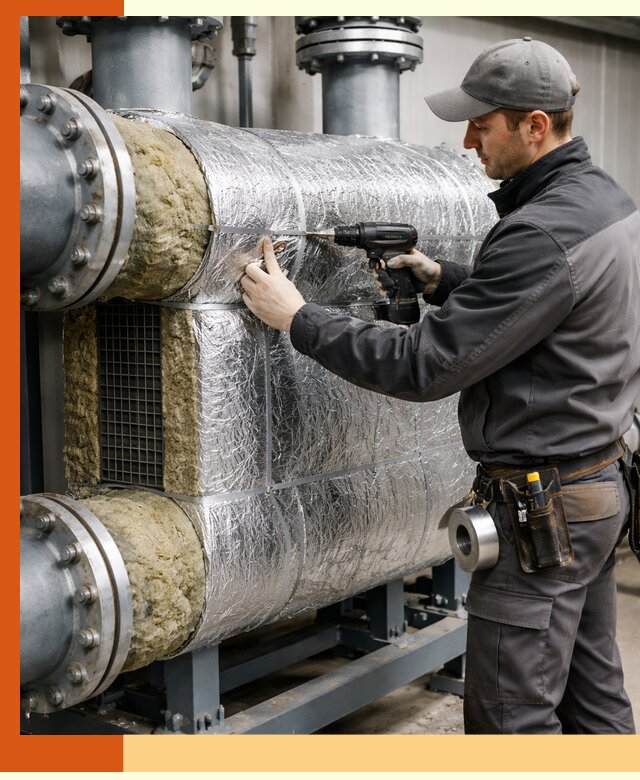 Утепление теплообменника в Добрянке — профессиональная теплоизоляция оборудования