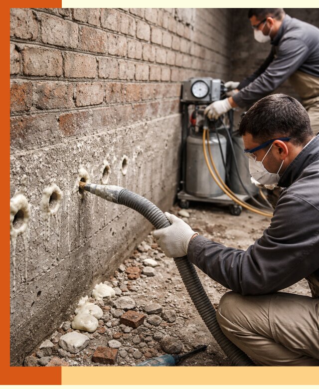 Заполнение колодцевой кладки ППУ в Добрянке быстро и герметично