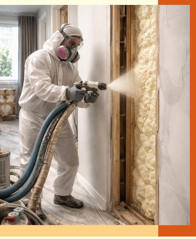 Межстеновое утепление ППУ в Добрянке от 2778 руб/м2 — межстенное утепление под ключ | ТепломастерДбр