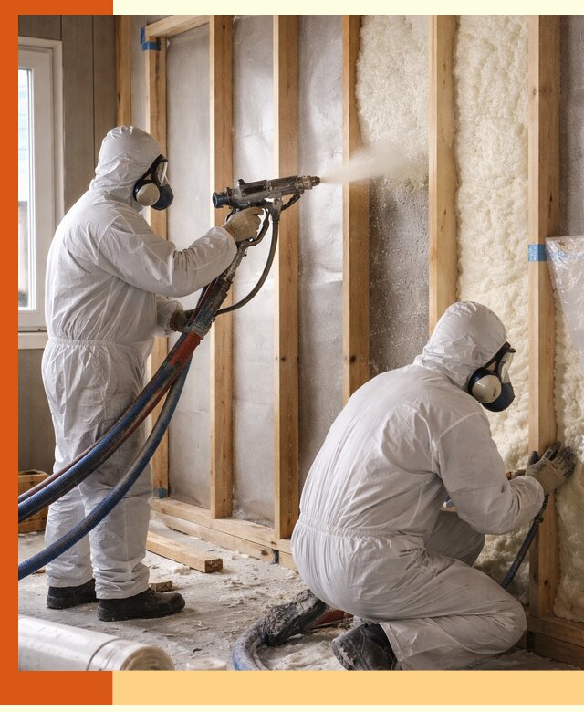 Утепление каркасной стены ППУ в Добрянке для домов и коттеджей