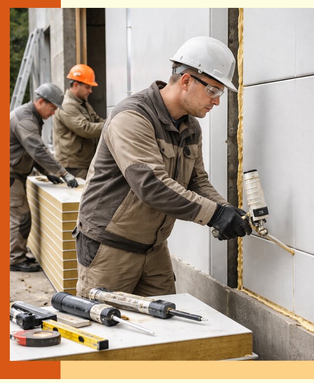 Утепление сэндвич-панелей пенополиуретаном в Добрянке