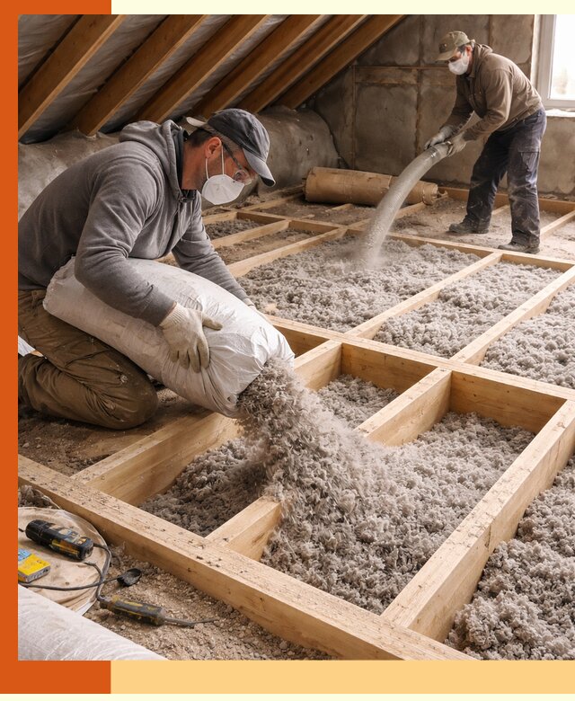 Заполнение полостей чердачного перекрытия в Добрянке качественно и надёжно