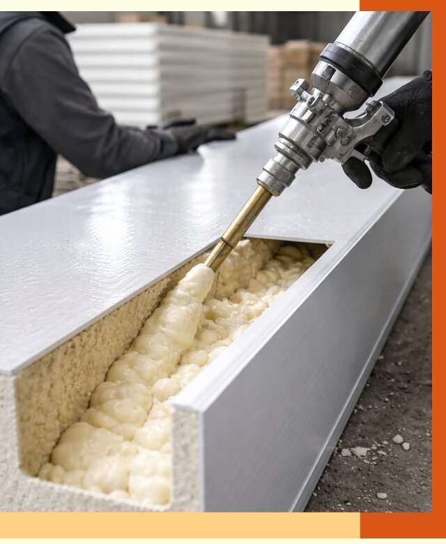 Заполнение пустот холодильных панелей в Добрянке от 7577 руб. | ТепломастерДбр