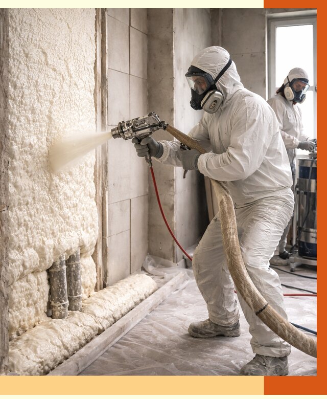 Напыление пенополиуретана в Добрянке от 7577 руб./м2 — услуги и монтаж ППУ | ТепломастерДбр