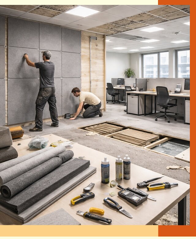 Профессиональная шумоизоляция офиса в Добрянке от 6819 руб. за м2 | ТепломастерДбр