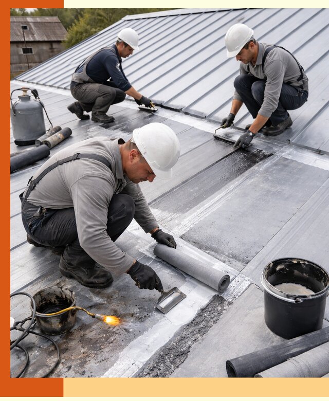 Гидроизоляция металлической кровли с гарантией в Добрянке