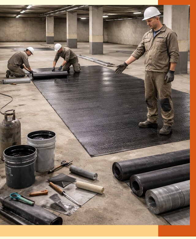Гидроизоляция паркинга в Добрянке от 1212 руб/м² — профессиональная защита | ТепломастерДбр