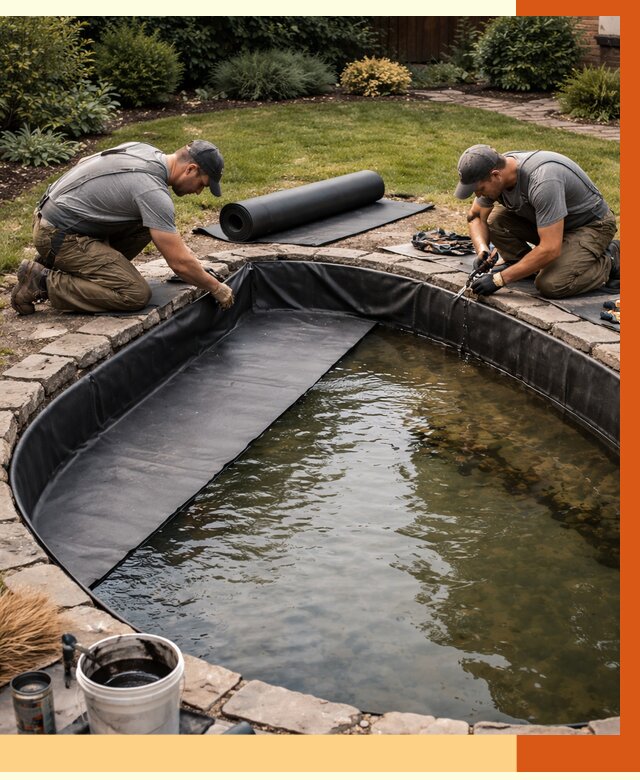 Гидроизоляция пруда в Добрянке от 15153 руб. под ключ | ТепломастерДбр профессионально