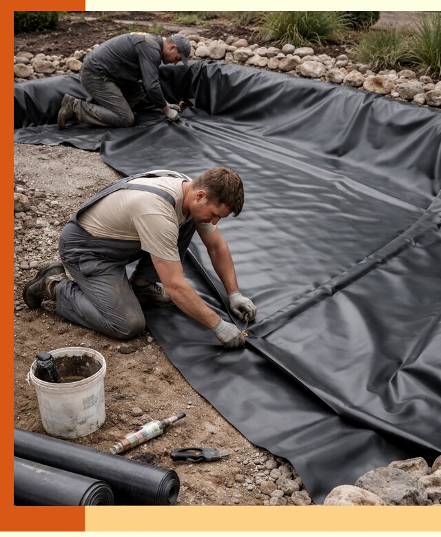 Гидроизоляция пруда в Добрянке: надежная защита и герметизация