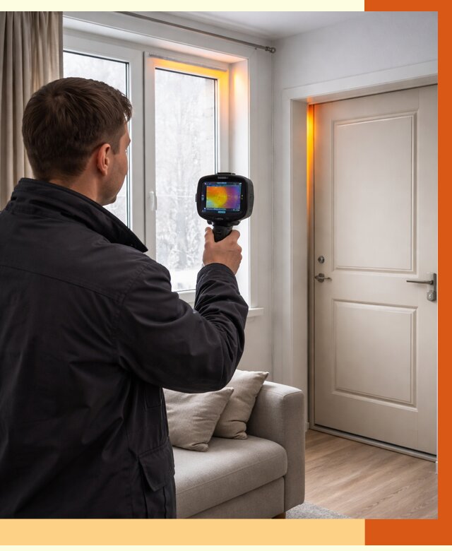 Тепловизионное обследование окон и дверей в Добрянке от 4546 руб. | ТепломастерДбр