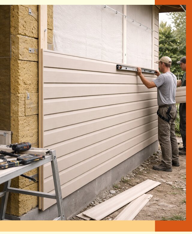 Монтаж сайдинга после утепления в Добрянке от 1869 руб. — обшивка и облицовка | ТепломастерДбр