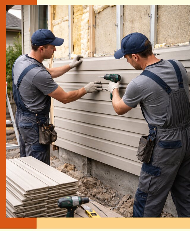 Монтаж сайдинга после утепления в Добрянке качественно и надежно